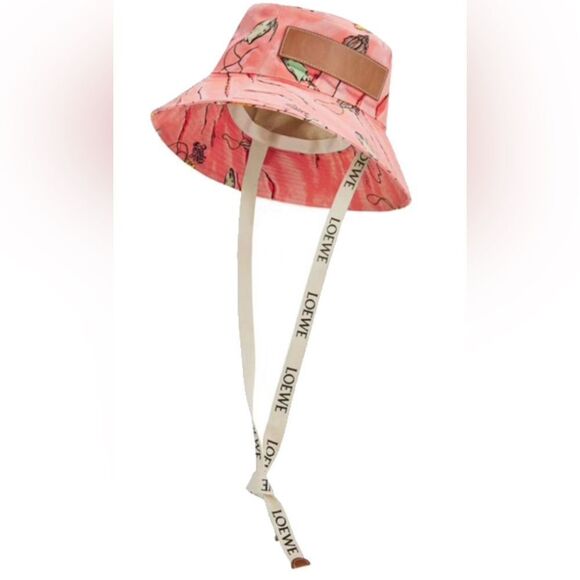 Loewe Accessories - Loewe Coral Bucket Hat with Logo Strap